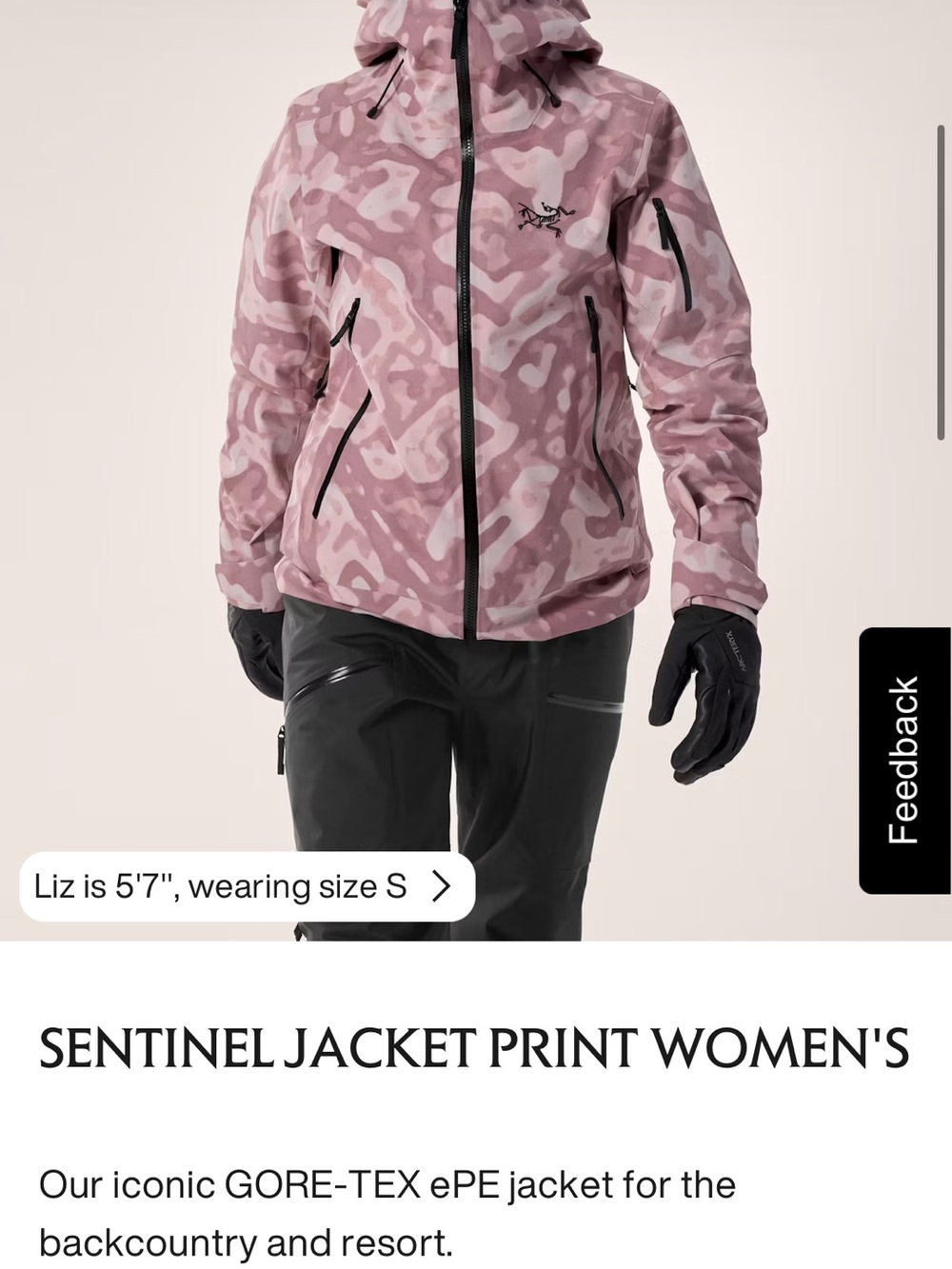 Arc'teryx Women's Sentinel Jacket in Pink Camo